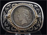 1926 Silver Peace dollar buckle