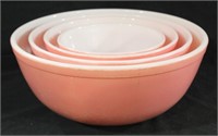 Pink Pyrex Nesting Mixing Bowl Set