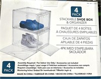 4 Pack Stackable Shoe Box And Organizer^