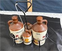 oil & vinegar set(pepper shaker has been repaired)