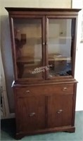 Vintage Wood China Cabinet - L