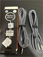 NEW - Lot of 2 Nylon Braided Type C Cords
