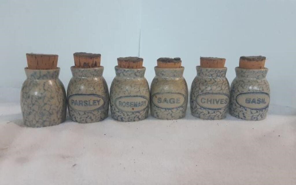 Beaumont brothers Pottery herbs & spice jars