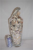 Large Glass Vase Full of Shells