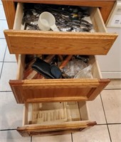 3 Drawers Full of Kitchen Utensils