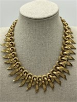 Francois Textured Gold Tone Vintage Necklace