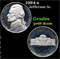 Proof 1984-s Jefferson Nickel 5c Grades GEM++ Proo