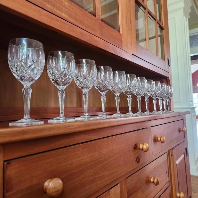 Set of 12 Gorham Crystal Lady Anne Wine Glasses