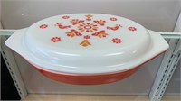 Vintage Pyrex Friendship Divided Casserole Dish