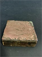 Vintage printing letter press block 3 explorers