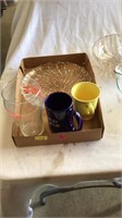 Mugs, bowls, serving tray