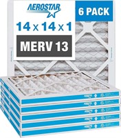 Aerostar 14x14x1 MERV 13 Pleated Air Filter, AC F