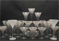 Assorted Fluted Stem Barware: 2 are Mismatched