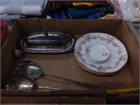 3 Limoge plates and Grindley butter pads,