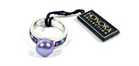 Honora sterling silver purple pearl ring with