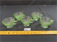 Green Uranium Glass Cups