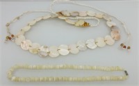 Mother of pearl belt and necklace