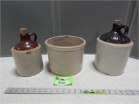 3 Stoneware pieces; some damage