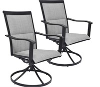 Set of 2 Wicker Steel Frame Swivel Dining Chair