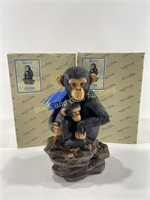 (2) NIB Chimpanzee Statues: Comforted