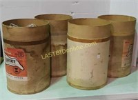 Cardboard Buckets and Small Glass Jars