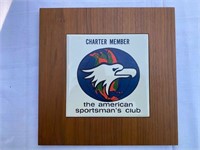 Charter Member Sportsman's Club Plaque