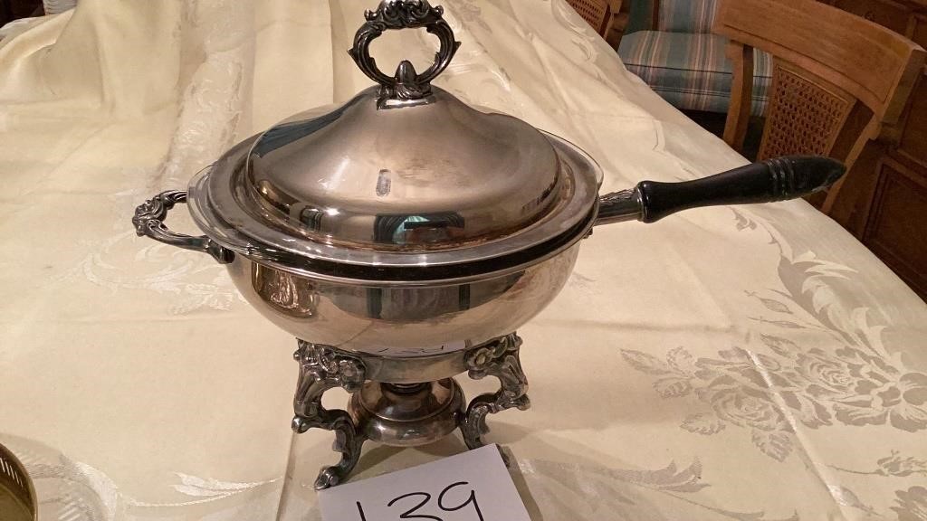 Vintage Silver/Silverplate Chafing Dish With
