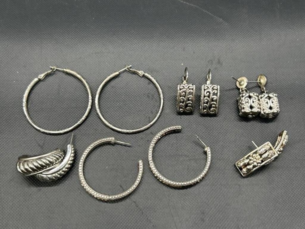 Selection of Silver Tone Earrings