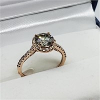 $16,500 14K Yellow Green Diamond Ring HK27-28
