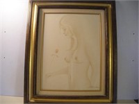 Framed Painting Of Girl  18x23 Inches