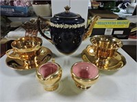 Lustreware Cups & Saucers, Gibson Teapot