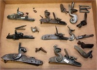 flat lot assorted locks, lock parts, hammers, etc.