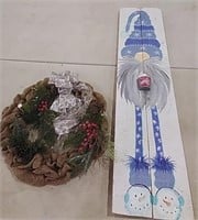 Winter Gnome Sign & Holiday Wreath