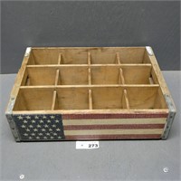 Hand Painted American Flag Beverage Crate