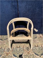 Bamboo & Rattan Curved Arm Chair Unfinished