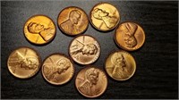 9 Uncirculated Lincoln Cent Wheat Pennies