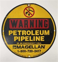 Magellan Petroleum Pipeline Warning Metal Sign