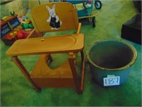 Childs Poty Chair with Grey Enamel Chamber Bucket