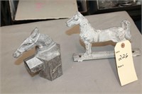Vintage metal horse fence toppers