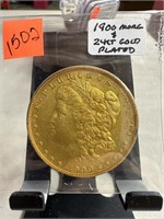 GOLD PLATED 1900 MORGAN SILVER DOLLAR