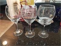 (3) Wine Glasses