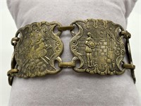 Antique Brass & Silver Story Teller Bracelet