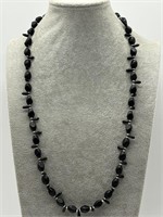 Vintage Art Deco Black & White Glass Necklace