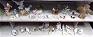 Mixed Decorative Figurines, Geese, Swans, Pigs and
