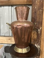 Copper/brass Lion Head Vase/urn 19in tall