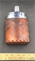 Leather Covered Glass Flask