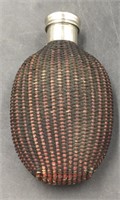 Wicker Covered Glass Flask, France