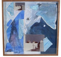 JUDY YOUENS "GREEK COLLAGE" MIXED MEDIA, 1985