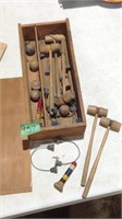 Vintage miniature croquet set