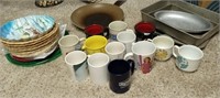 Picnic wares, kitchen wares, and mugs